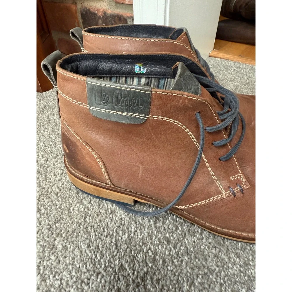 Lee Cooper Mens Brown Leather Chukka Boots‎ Ankle Lace Up Size 45 EU